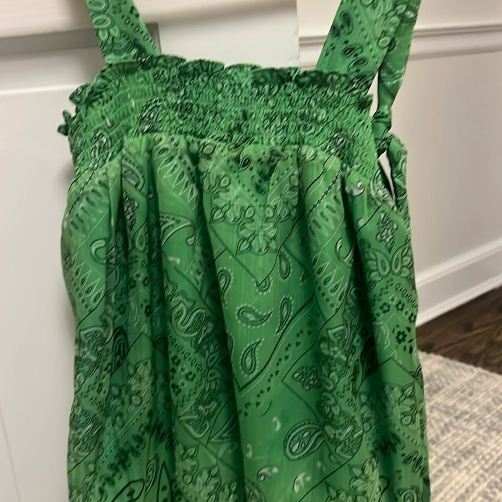 bandana print dress with adjsutable ties